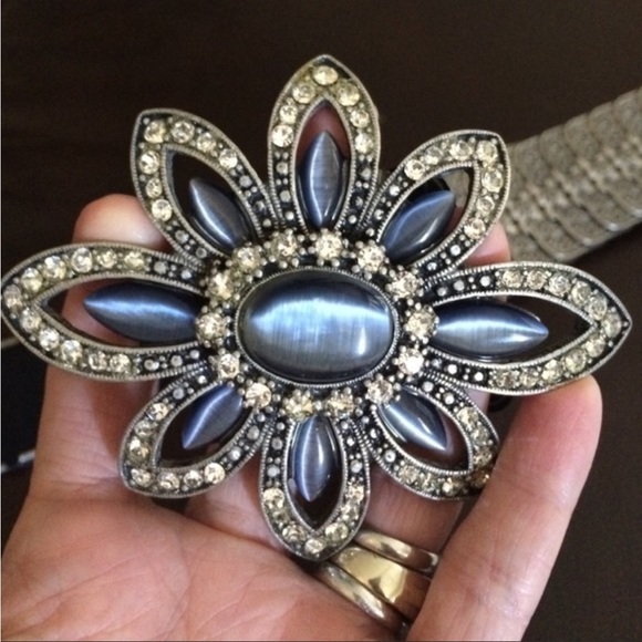 Vintage Rhinestone and Gemstone Belt. 30” with generous stretch. - Picture 3 of 6